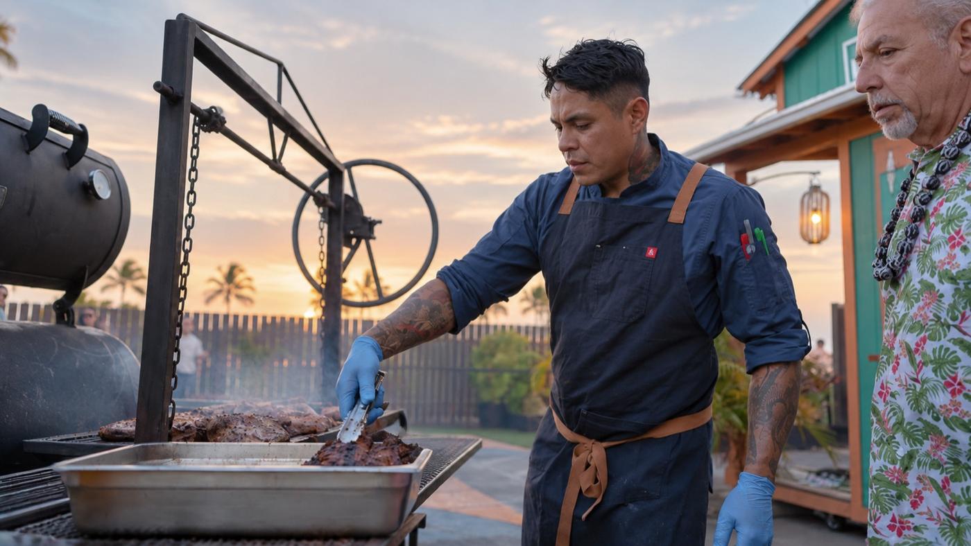 Chef Luis plating from the grill